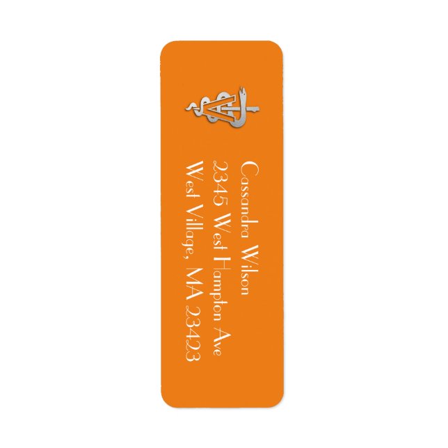 Veterinarian Graduation Orange Silver (Front)