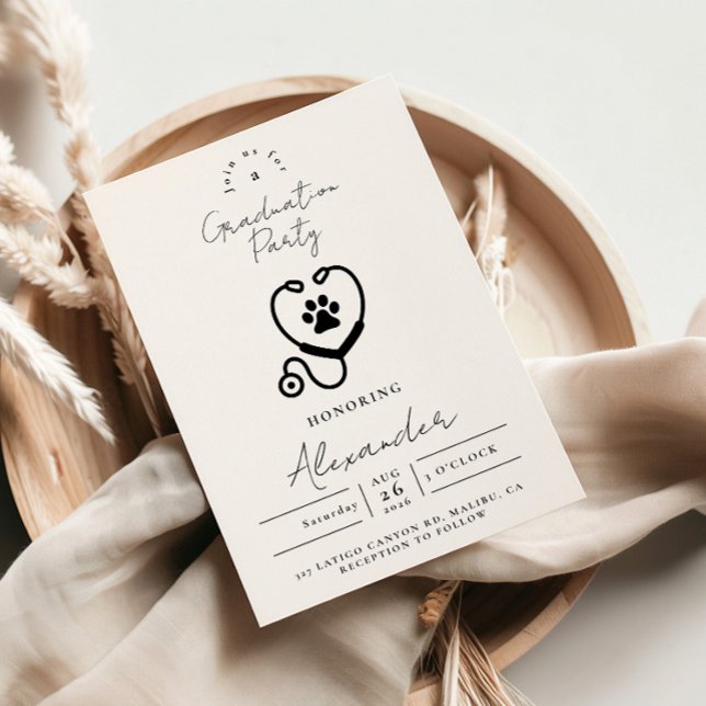 Veterinarian Graduation Party Invitation (Creator Uploaded)