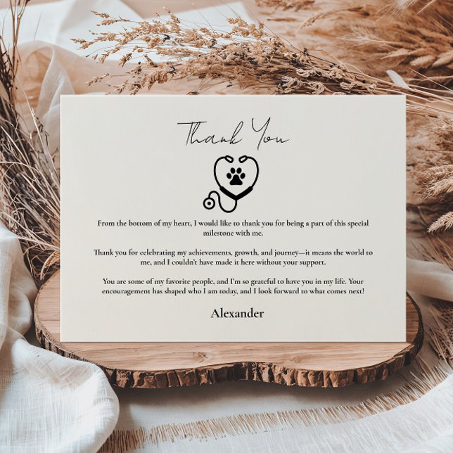 Veterinarian Graduation Party Thank You Card (Creator Uploaded)