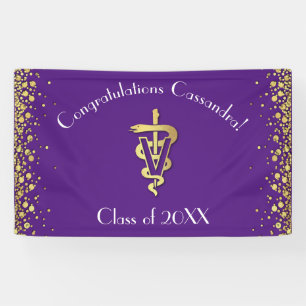 Veterinarian Graduation Purple Gold Banner