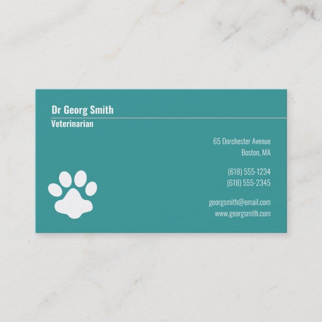 Veterinarian | Info Appointment Card (Front)