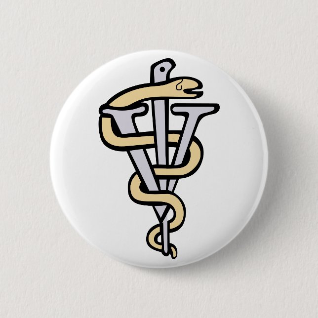 Veterinarian logo 6 cm round badge (Front)