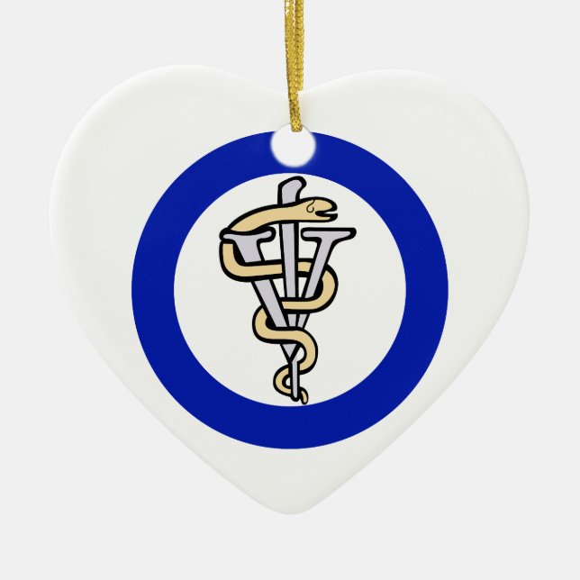 Veterinarian Logo Ceramic Tree Decoration (Front)