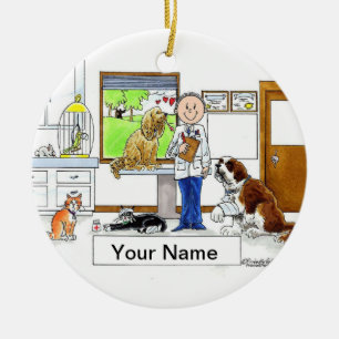 Veterinarian - Male Ceramic Tree Decoration