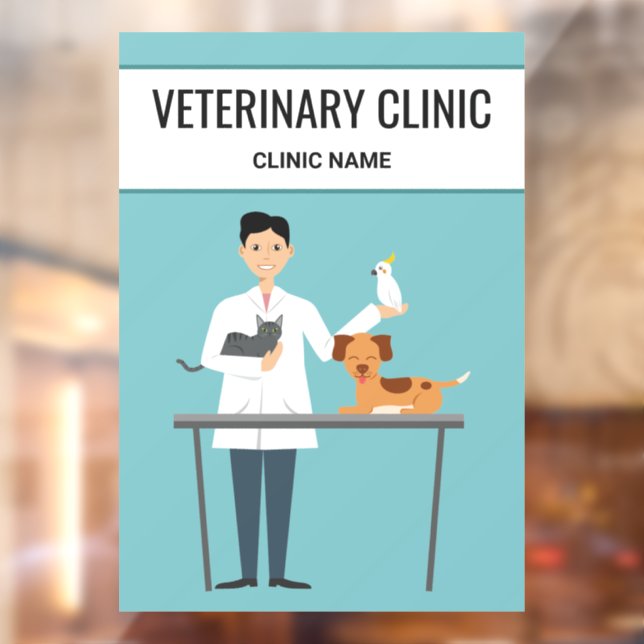 Veterinarian Man With Cute Animals & Text (Sheet 2)