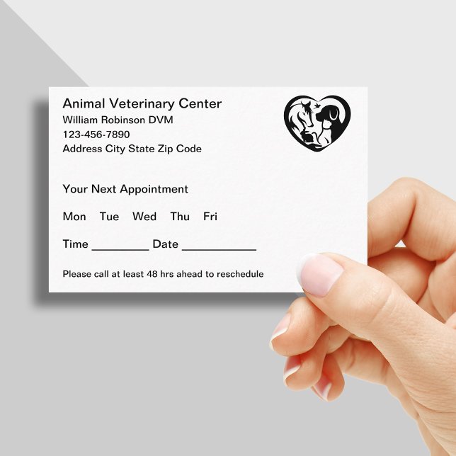 Veterinarian Medical Appointment Business Cards (Creator Uploaded)