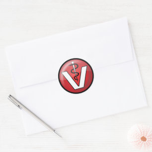 Veterinarian Medical Symbol Classic Round Sticker