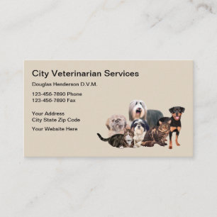 Veterinarian New Appointment Dog And Cat Business Card