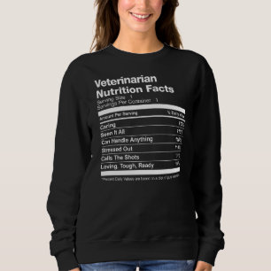 Veterinarian Nutrition Facts Funny Sweatshirt