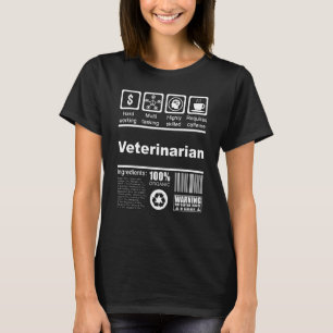 Veterinarian Nutritional Facts For Veterinarians V T-Shirt