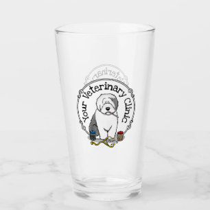 Veterinarian Old English Sheepdog Grey 1 Cute Vet Glass