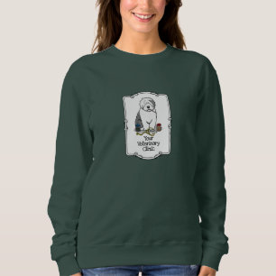 Veterinarian Old English Sheepdog Grey 1 Cute Vet Sweatshirt