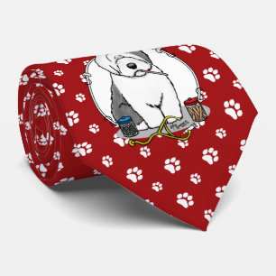 Veterinarian Old English Sheepdog Grey 1 Cute Vet Tie