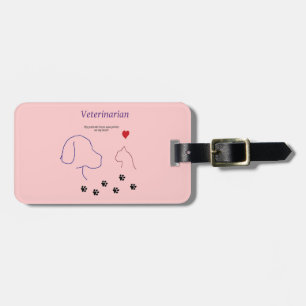 Veterinarian-Paw prints on my heart Luggage Tag