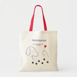 Veterinarian-Paw prints on my heart Tote Bag