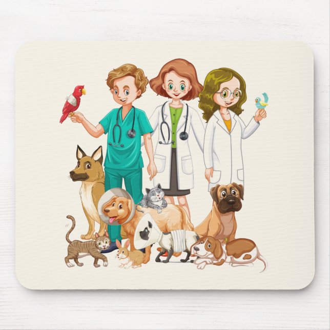 Veterinarian People Background Mouse Pad (Front)