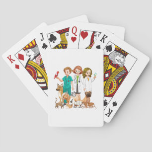 Veterinarian People Background Playing Cards
