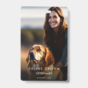 Veterinarian Pet Groom Care Dog Expert Qr ID Badge