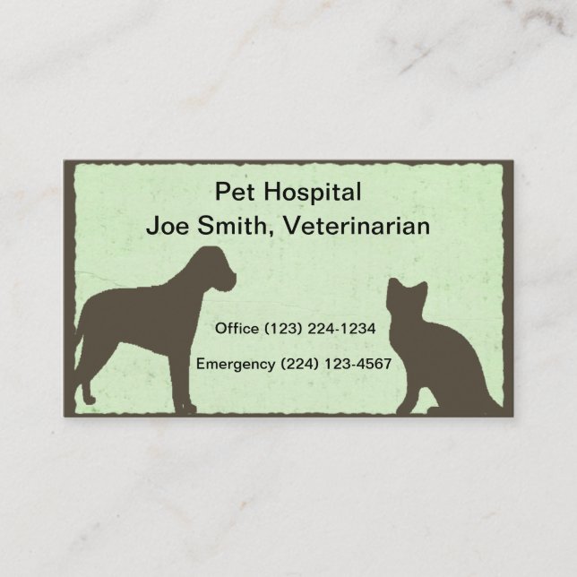 Veterinarian Pet Service Business Card (Front)
