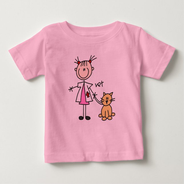 Veterinarian Stick Figure Baby T-Shirt (Front)