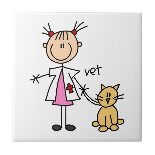 Veterinarian Stick Figure Tile (Front)