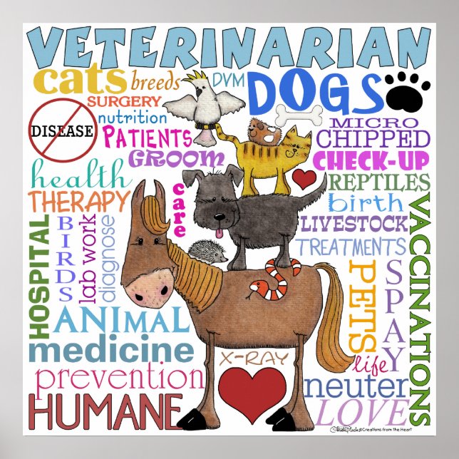 Veterinarian-Subway Art Vet Terms Poster (Front)