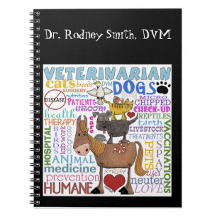 Veterinarian-Subway Art Vet Terms Spiral Notebook