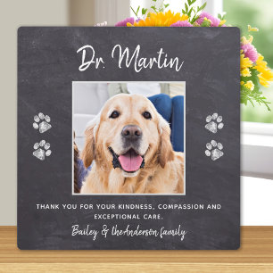 Veterinarian Thank You Paw Prints Custom Pet Photo Plaque