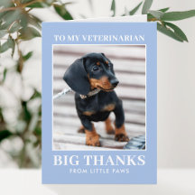 Veterinarian Thank You Pet Dog Photo Blue Modern