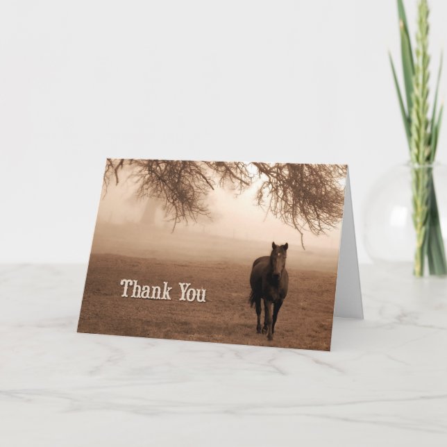 Veterinarian Thank You Sepia Horse Card (Front)