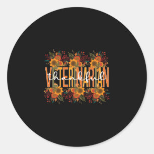 Veterinarian Thanksgiving Doctor Veterinarian  Classic Round Sticker