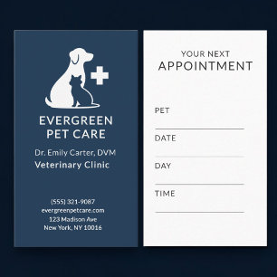 Veterinarian Vet Pet Office Appointment Reminder Card