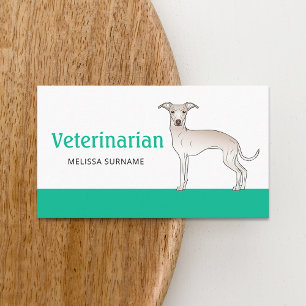 Veterinarian Vet Tech Cream Italian Greyhound Dog Business Card