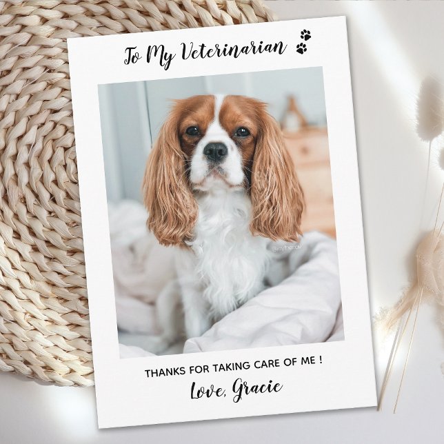 Veterinarian Vet Tech Pet Photo Veterinary  Thank You Card (Creator Uploaded)