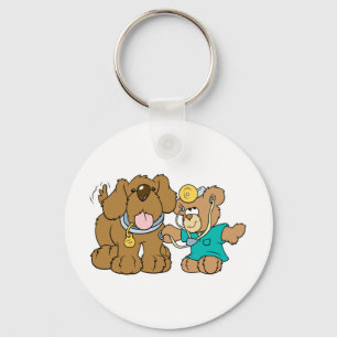 veterinarian vet teddy bear design key ring