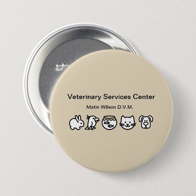 Veterinarian Veterinary Staff Name Pin (Front & Back)