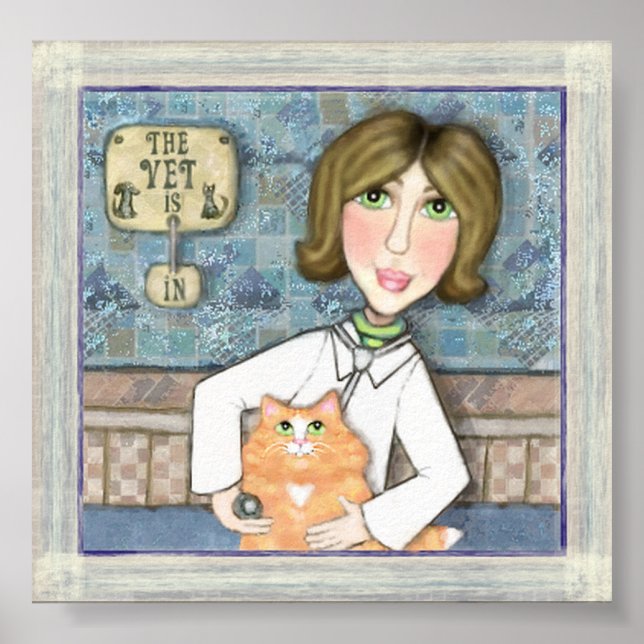 Veterinarian With Ginger Persian Cat Poster (Front)