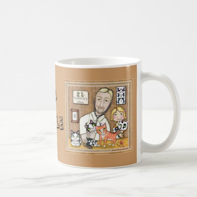 Veterinarian With Kittens Coffee Mug (Right)