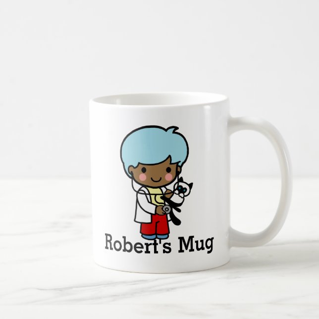 Veterinarian with Kitty Cat Coffee Mug (Right)