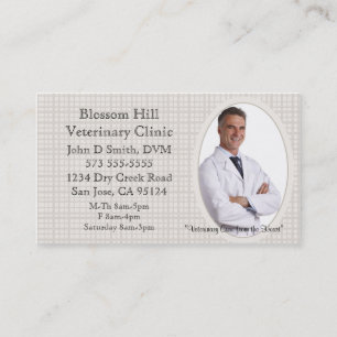 Veterinarian Your Photo Business Card