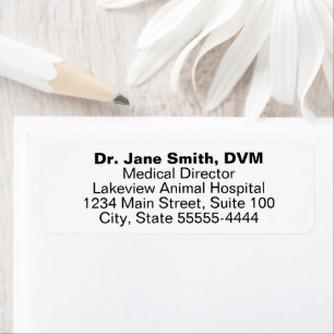 Veterinarian's Name Title Business Return Address