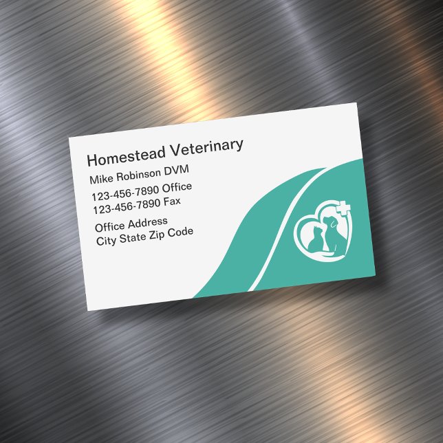 Veterinary Animal Hospital Doctor  Magnetic Business Card (Creator Uploaded)