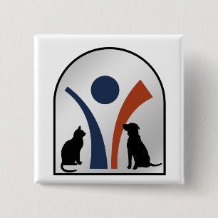 Veterinary Animal Logo with Cat and Dog 15 Cm Square Badge