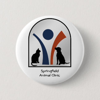 Veterinary Animal Logo with Cat and Dog 6 Cm Round Badge