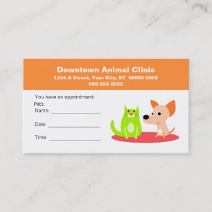Veterinary Appointment Card