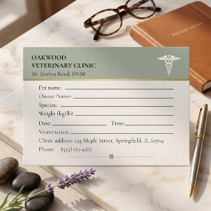 Veterinary Appointment Card DVM Clinic Editable