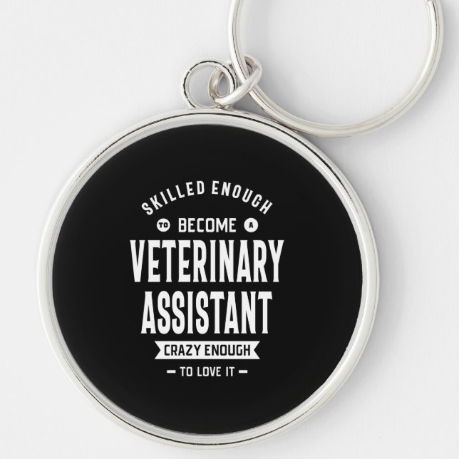 Veterinary Assistant Job Title Gift Key Ring (Front)