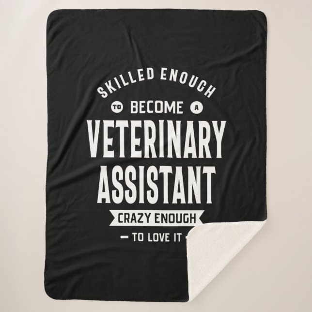 Veterinary Assistant Job Title Gift Sherpa Blanket (Front)