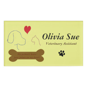 Veterinary Assistant Paw Prints On My Heart #4 Name Tag