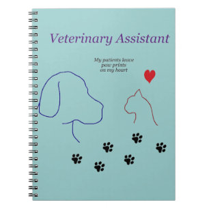 Veterinary Assistant-Paw Prints on My Heart Notebook